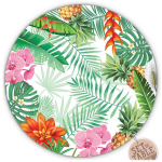 Les Tr&eacute;sors De Lily [R1619] &ndash; 'Tropical' roosakasroheline plastikust lauamatt (orhideed - lehed) - 38 cm roheline