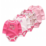 Kiddiezoom 4-osaline beebipoistele t&uuml;drukute kehakost&uuml;&uuml;m pikkade varrukatega pehme puuvillane beebiriided 0-12-kuulistele vasts&uuml;ndinutele Bebe kombinesooni r&otilde;ivad 6-9Months