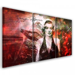 Kolmeosalise pildiga l&otilde;uenditr&uuml;kk Marilyn Monroe 60x40 punane