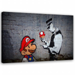 L&otilde;uenditr&uuml;kk Banksy Super Mario 60x40 hall v&auml;rv