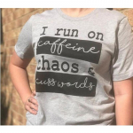 ZIMOXUAN I Run on Caffeine Chaos & Cuss Words Momlife Naljakas naiste emade T-s&auml;rk L&otilde;&otilde;gastav T-s&auml;rk S hall