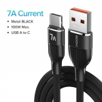 QOOVI 7A USB-t&uuml;&uuml;pi C-kaabel kiirlaadimise andmekaabel kiirlaadimine QC3.0 USB-C laadija Xiaomi Samsung Huawei OnePlus Poco F3 jaoks 0.3m(1ft) must