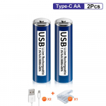 1,5 V USB AA Li-ion aku 3600 mWh Li-pol&uuml;meer USB laetav liitium AA USB aku USB-kaabliga kaugjuhtimispuldi, hiire, v&auml;ikese ventilaatori jaoks sinine