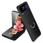 S&otilde;rmus&otilde;rmuse hoidja Nahast &uuml;mbris Samsung Galaxy Z Flip 4 5g Flip4 Flip3 Flip 3 kukkumisvastane telefonikott Samsung Flip4 jaoks for Samsung Z Flip 4 must