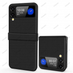 S&uuml;sinikkiust tekstuuriga nahast kate Samsung Galaxy Z Flip 4 5g hingega &uuml;mbris Galaxy Z Flip 4 5g nahast hingega kaitse&uuml;mbrisele For Galaxy Z Flip 4