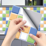 Sinise ja rohelise ruudulise plaadi kleebis K&ouml;&ouml;k Backsplash &Otilde;likindel vannituba Veekindel Kodukaunistus Seinakleebised Peel Stick Kunstimaaling 20*20cm*6Pcs