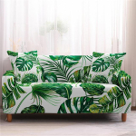 Sektsioondiivani kate elutuppa 3-kohaline elastne veniv 3D roheliste lehtedega prinditud diivanikate, katted, kaitse 2 seater 145-185cm