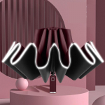 Tagurpidi vihmavari T&auml;isautomaatne vihmavari peegeldav &auml;ri p&auml;ikesevari must kleepuv p&auml;ikesevari vihmavari 10 tugevdatud ribi