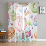 P&auml;rastl&otilde;unane teekook Magustoit Valge l&auml;bipaistev kardin elutuppa Kodu K&ouml;&ouml;k Magamistoa Aknakujundus &Scaron;ifoonist t&uuml;ll Voile kardinad 1 PCS W100XH250cm