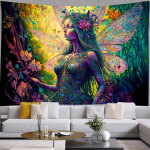 Butterfly Girl seinavaibad Gooti stiilis kodukaunistused P&auml;ikese ja kuu seinavaibad Esteetilised toakaunistused Magamistoa kaunistamine Kawaii Tapiz 95x73cm