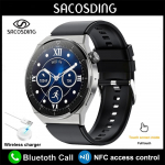 SACOSDING AMOLED nutikell meeste kohandatud numbrivalik, vastamine k&otilde;nele Sport Fitness Tracker meeste veekindel nutikell h&otilde;be