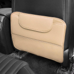 SEAMETAL autoistme seljatoe Anti-Kick Mat Pu Nahast kulumiskindel padja tagaistme seljatugi auto hoiukotid 1PC must