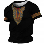 Aafrika riided meestele Dashiki T-s&auml;rk Traditsiooniline riietus L&uuml;hikeste varrukatega vabaaja Retro t&auml;navar&otilde;ivad Vintage etniline stiil 4XL
