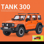 1/24 Scale WEY Tank 300 maastur Diecast automudeli m&auml;nguasi, tagasit&otilde;mmatav m&auml;nguasi koos heli ja valgusega lastele v&auml;ikelastele poistele t&uuml;drukutele m&otilde;eldud kingituste kollektsioon 1/24- 21x10x9cm oranž
