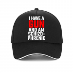 Mul on relv ja mul on skisofreeniline m&uuml;ts, naljakas Unisex pesapallim&uuml;ts suvine lahe reguleeritav isam&uuml;ts Snapback m&uuml;tsid Adjustable