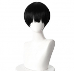 L&uuml;hike parukas Cosplay Jibaku Shounen Hanako kun Yugi Amane must kost&uuml;&uuml;m WC-k&ouml;ites Hanako-kun kuumakindlad s&uuml;nteetilised juukseparukad 27cm must