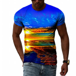 Uued 3D trendikad meeste Natural Landscape graafilised t-s&auml;rgid Suvemood Hip Hop Casual Print T-s&auml;rk Isiksus Ilus T-s&auml;rk XL