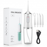 Oral Irrigator Portable Dental Water Flosser USB taaslaetav vesijoaga hambaniit, 4 joaga otsik 220ml 3 režiimi IPX7 1400rpm