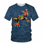 Suvised 3D Funny Tree Frog Graafilised T-s&auml;rgid meestele Mood vabaaja loomade tr&uuml;kisega T-s&auml;rk Isiksus Huvitav trend T-s&auml;rk L
