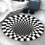 3D Vortex Illusion Must valge vaip P&otilde;hjamaade kaasaegne must auk &uuml;mmarguse alaga vaibad Geomeetriline libisemisvastane ruumikujundus Elup&otilde;randa vaip 100cm