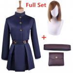 Anime Jujutsu Kaisen Kugisaki Nobara Cosplay Kost&uuml;&uuml;m Top Seelik Jakk Halloween Naiste &Uuml;htne V&ouml;&ouml; K&auml;te Kott T&auml;ielik Komplekt L-(Suit+Wig) sinine