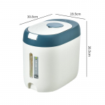 Riisi dosaator, 10 kg riisikonteiner m&otilde;&otilde;tetopsiga, kaanega teraviljadosaatori hoiukoht koduk&ouml;&ouml;gi sahvri riisi sojaoa jaoks taevasinine