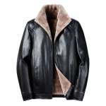 Keskealistele ja eakatele paksendatud sametnahast jakid paksudele meestele Talvejoped meestele Plus Fat Plus suuruses lahtised soojad nahkjakid L must