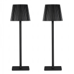 2 komplekti LED-laualamp Moodne puutetundliku juhtimisega LED-laualamp, 3-v&auml;rviline h&auml;mardatav &ouml;&ouml;valgusti must