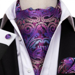 Hi-Tie Pink Piasley meeste siidist Ascot Cravat Tie Hanky ​​mansetin&ouml;&ouml;pide pulmakomplekt AS-1002