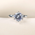 POMOiii Klassikaline naiste abielus&otilde;rmus 10 mm valge kuupmeetri tsirkoonkiviga kvaliteetsete elegantsete naiste s&otilde;rmes&otilde;rmustega 6 valge