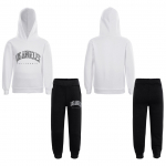 Lastele Poistele T&uuml;drukutele Kirjatr&uuml;kiga Spordi&uuml;likond, Pikkade Varrukatega Pullover Kapuutsiga p&uuml;kstega kampsun Kaheosaline komplekt 3-4 Years must/valge