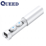 Uus elektriekraani number n&auml;itab juhtmevaba kahe k&otilde;rvaga Bluetooth-peakomplekti valge