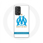 Valge taustaga &uuml;mbris Samsung Galaxy A52 Olympique de Marseille logoga