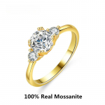 14K Kollasest Kullast Moissaniidi S&otilde;rmus 1 Karaat 6,5MM Naistele 925 Sterling H&otilde;be K&otilde;rge Ehtlus J&otilde;ulukink Luksuslik S&otilde;rmus 5