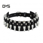 Kunstnahast kaelarihm neetidekooriga v&otilde;lu choker kaelakee punk rock gooti choker kaelakee naistele meestele statement ehted must