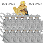 13tk/komplekt Keskaegsete r&uuml;&uuml;tlite r&uuml;hma s&otilde;jav&auml;es&otilde;durite kuju ehitusplokk, harivad m&auml;nguasjad lastele KT1073