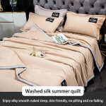 Suvine Ice Cool Feel Ice Silk Nahas&otilde;bralik konditsioneer Kahekordse masinaga pestav Queen-size voodipesu tekk 110x150cm 1PC