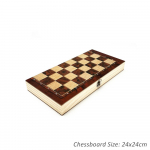 3 in 1 puidust male Backgammon kabe reisim&auml;ngud malekomplekt laua siseruumides rahvusvaheline male 24cm by 24cm pruun