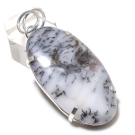 Natural Dendrite Opal Gemstone 925 Sterling Silver Gift Pendant 2.25 i3y82