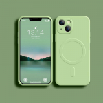 Luksuslik &uuml;hev&auml;rviline p&otilde;rutuskindel magnetsilikoon Magsafe'i juhtmeta laadimis&uuml;mbrisele iPhone 15 14 Pro Max 13 12 11 Pro XR 7 8 Plus jaoks iPhone 15 Plus valge