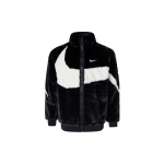 Nike k&otilde;rge kraega lukuga kunstkarusnahast naaritssametist jakk Meeste jakk Must FB7664-010 XS white