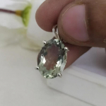Looduslik roheline amet&uuml;st ripats - Looduslik prasioliit kaelakee komplekt 925 sterling