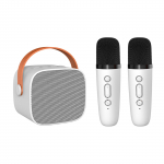 Mini karaokemasin BT karaokek&otilde;lar koos juhtmevaba mikrofoniga t&auml;iskasvanutele ja lastele kodupeole 2 mics valge