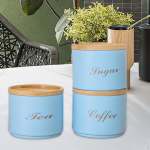 3 t&uuml;kki &otilde;hukindel k&ouml;&ouml;k kanister sahver purgid konteiner dekoratiivne kohvi tee suhkur must