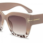 Br&auml;ndi kandilised p&auml;ikeseprillid naiste moetrendid Luksuslikud disainerid kassisilmad Suured p&auml;ikeseprillid naiste gradientprillid Oculos Khaki Leopard Tea