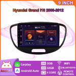 Juhtmevaba Androidi autoraadio Carplay Hyundai Grand I10 jaoks 2008-2012 Multimeedia videopleier GPS-navigatsioon WIFI 4+64GB 2+32GB