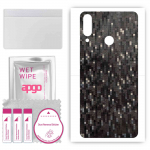 apgo Protective Skin Sticker for the back compatible with Wiko View3 Pro, Wrap Film, Foil, Vinyl - Pattern Carbon Black Pixel