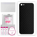 apgo Protective Skin Sticker for the back compatible with Apple iPhone 5c, Wrap Film, Foil, Vinyl - Pattern Carbon Black