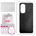 apgo Protective Skin Sticker for the back compatible with Motorola Edge 2022, Wrap Film, Foil, Vinyl - Pattern Black Leather
