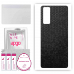 apgo Protective Skin Sticker for the back compatible with Vivo Y76s, Wrap Film, Foil, Vinyl - Pattern Black Honeycomb
